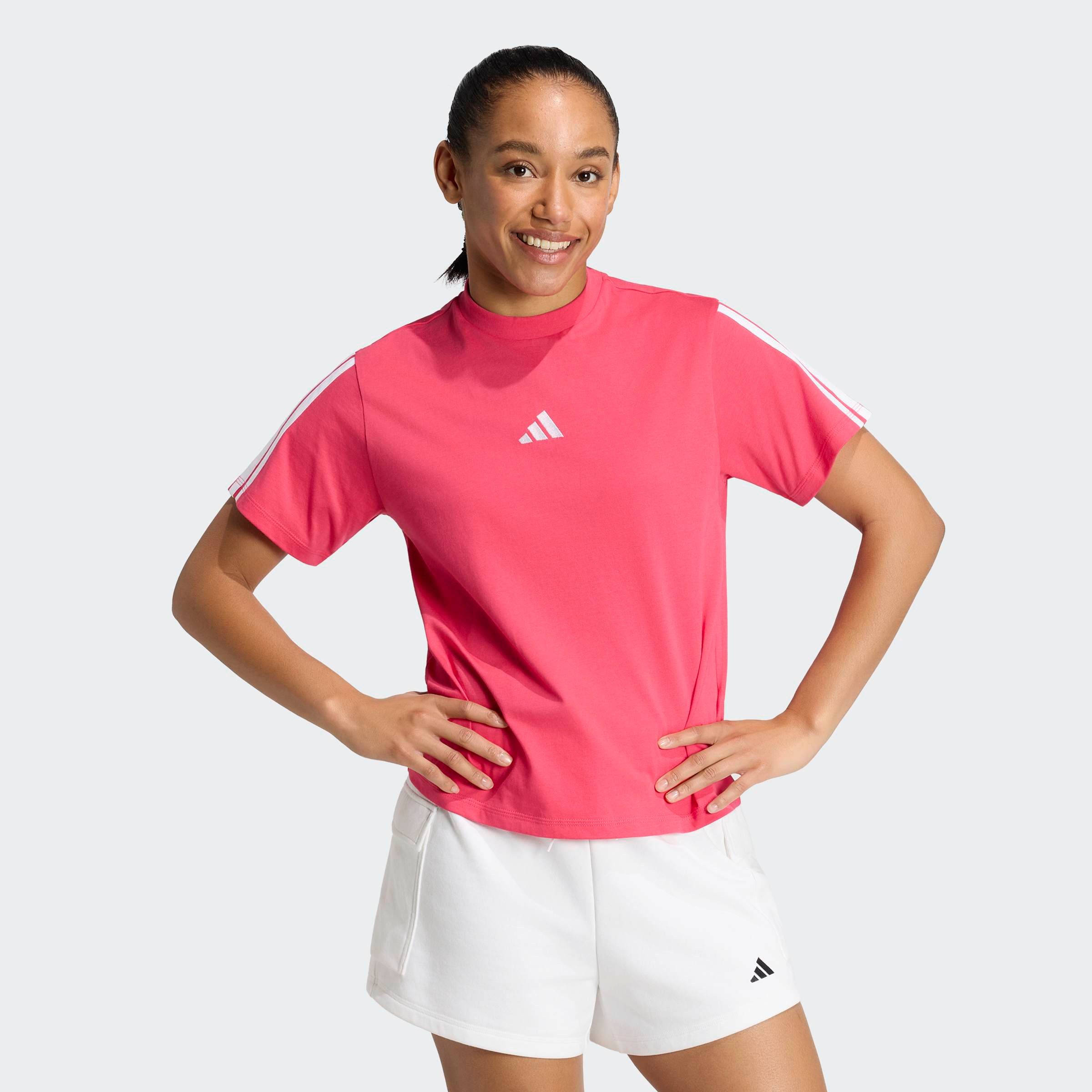 adidas Sportswear T-Shirt W 3S SJ BF T Kurzarmdesign, mit Rundhalsausschnitt, gerader Abschluss