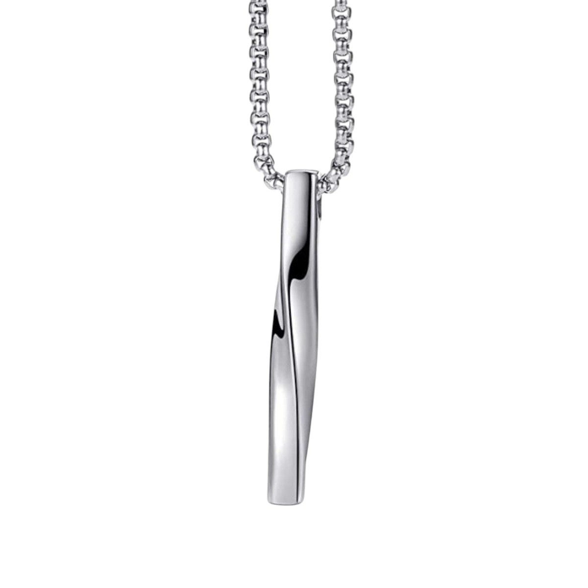 Valentinstagsgeschenk KARMA Edelstahlkette Halskette mit Anhänger Silber Herren Edelstahl (Herrenhalskette Geschenk für Ihn, Edelstahlhalskette Männer