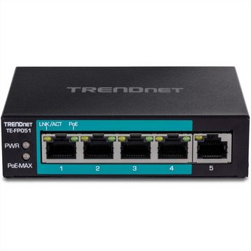 Trendnet TE-FP051 5-Port PoE+ Switch Fast Ethernet Long Range Netzwerk-Switch