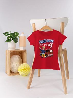 Shirtracer T-Shirt Tatü Tata! Ich bin 4 Geburtstag Feuerwehrmann Sam Mädchen