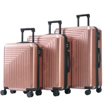 HEYHIPPO Kofferset 3-teiliges Gepäckset, hochwertiges PVC-Material, (TSA-zugelassenes Sicherheitsschloss), 360° leichtgängig drehbare Räder, geeignet für Reisen, Geschäftsreisen