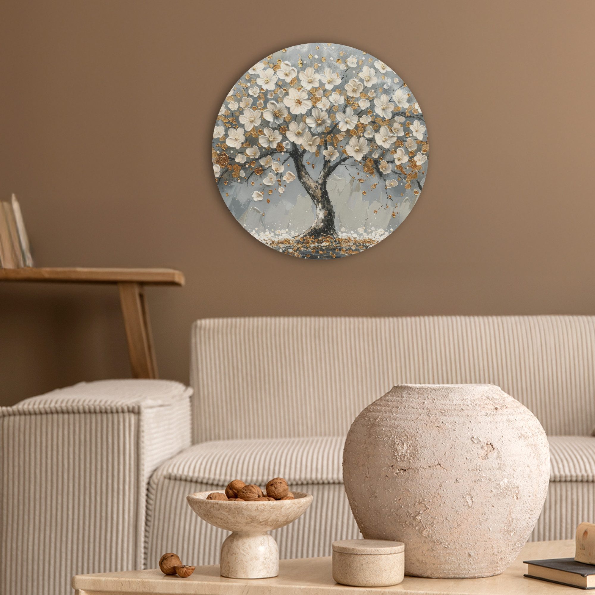 MuchoWow Gemälde Baum - Gold - Blumen - Abstrakt - Kunst, Fotodruck (1 St), günstig online kaufen