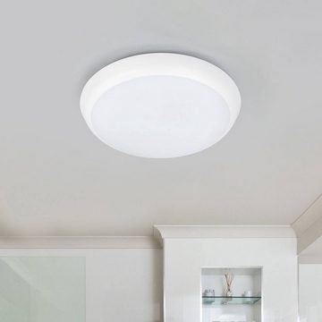 Arcchio LED Deckenleuchte Augustin, LED-Leuchtmittel fest verbaut, universalweiß, Modern, Polycarbonat, weiß, inkl. Leuchtmittel, LED Lampe