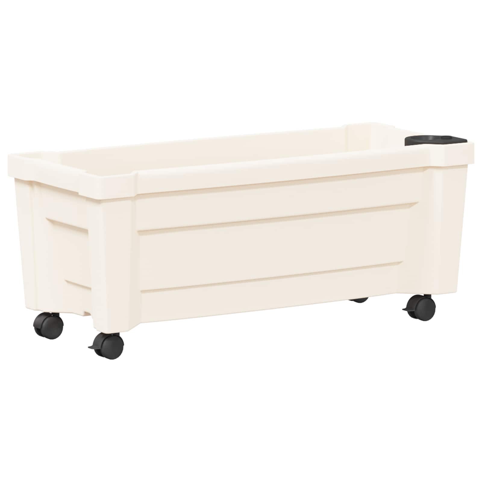 vidaXL Mülltonnenbox Calypso Blumentopf mit Rädern PP Weiß (1 St)
