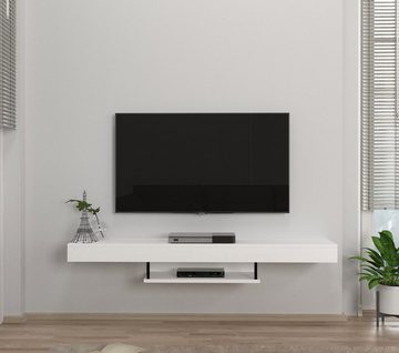 moebel17 TV-Regal TV Lowboard Hängend Alberes Weiß, modernes TV Lowboard in Weiß