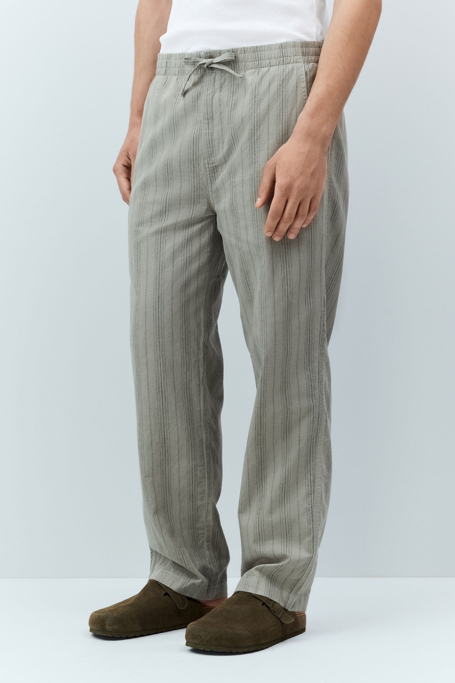 Next Leinenhose Gestreifte Hose aus Baumwolle und Leinen (1-tlg) günstig online kaufen