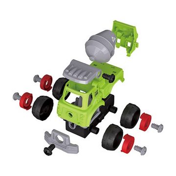 Toi-Toys Spielzeug-Krankenwagen Baufahrzeuge Set 4 Autos und Schraubendreher Bausatz