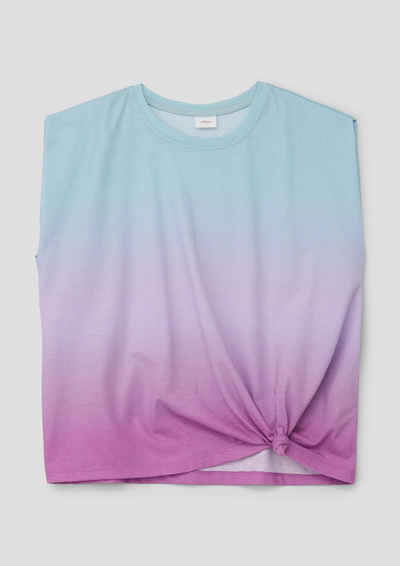 s.Oliver Kurzarmshirt T-Shirt mit Farbverlauf Knoten