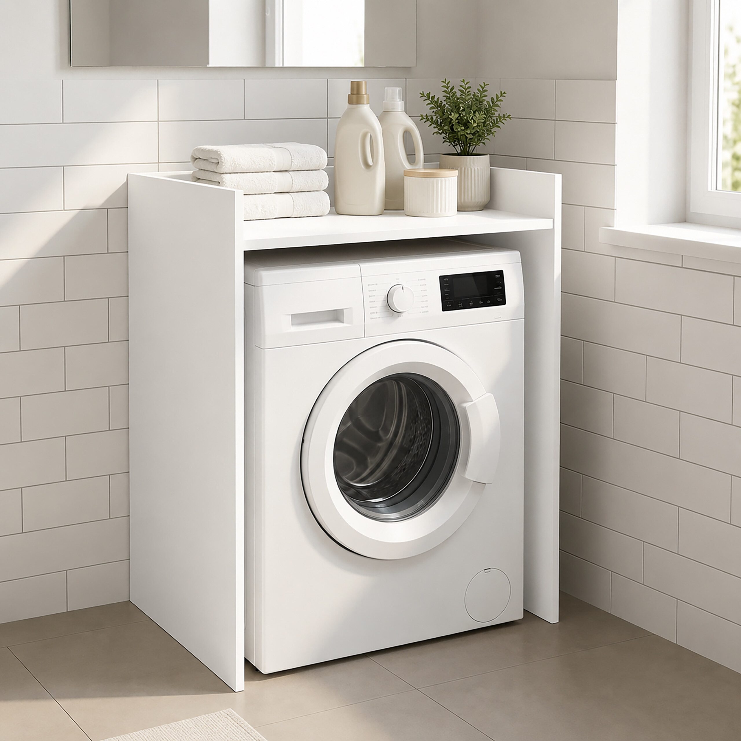 relaxdays Waschmaschinenumbauschrank Waschmaschinenschrank weiß