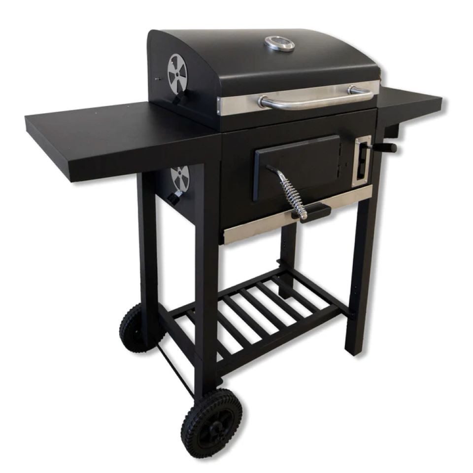 Schweng Holzkohlegrill Trolley Holzkohlegrill mit Doppel-Seitenablagen, Grill