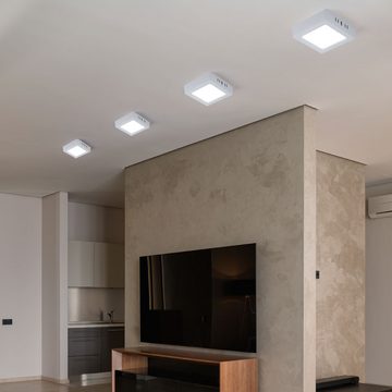 V-TAC LED Deckenleuchte, LED-Leuchtmittel fest verbaut, Kaltweiß, Tageslichtweiß, LED Deckenlampe Aufbau-Panel Wohnzimmerlampe weiß kaltweiß