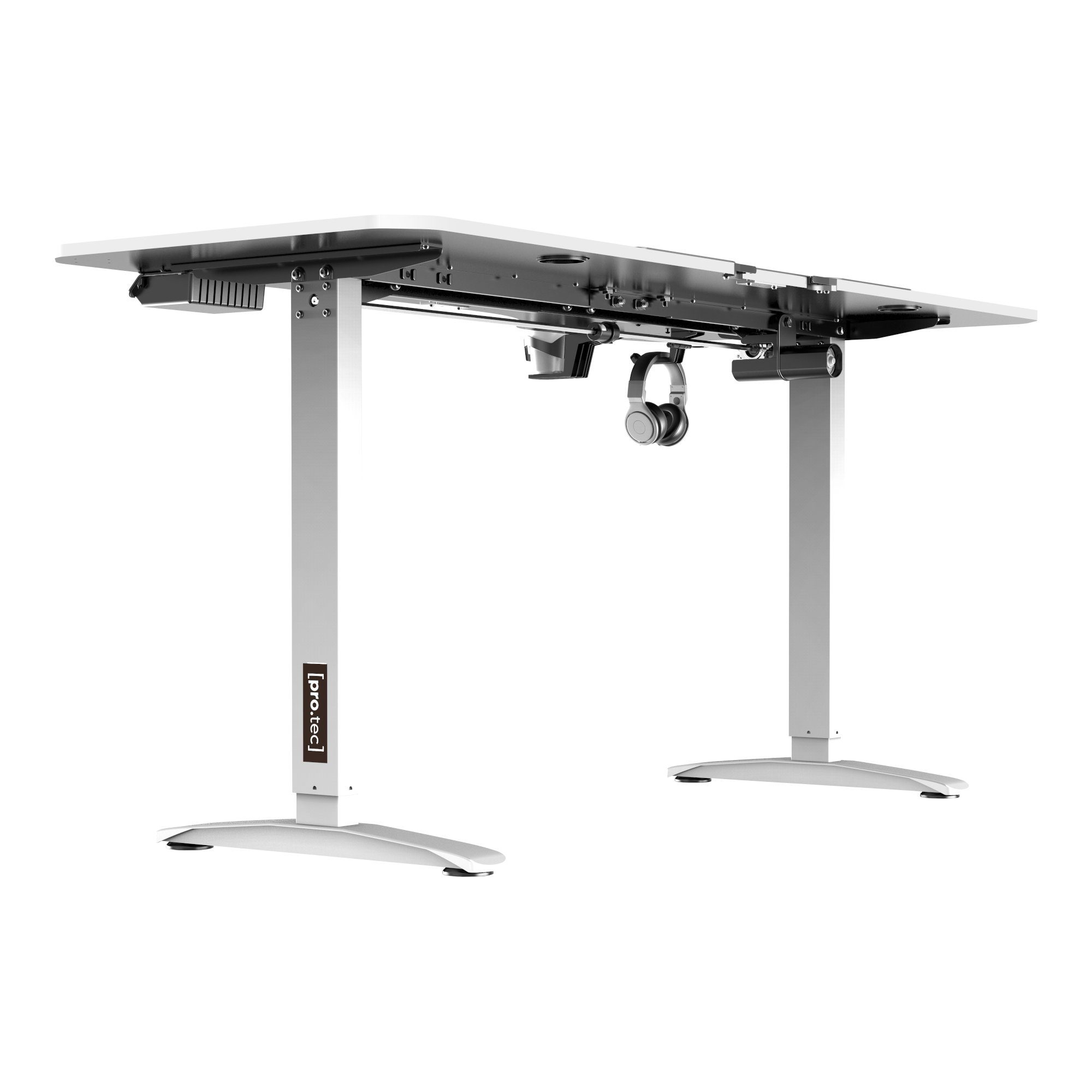 Schreibtisch pro.tec 160x75cm »Oxnard« Schreibtisch, Weiß Höhenverstellbarer