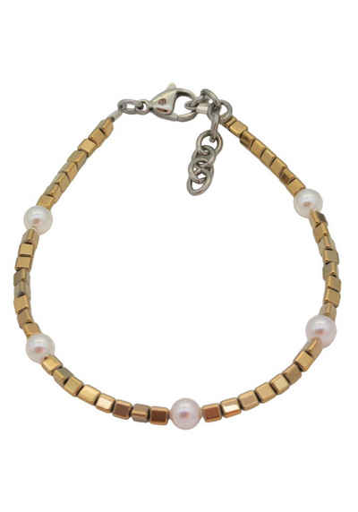 Firetti Armband »Dreiecke und Kugeln, glänzend«, mit Perlen (synth) und Hämatit, Made in Germany