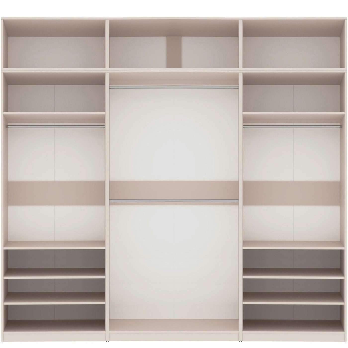 Marmex Möbel Garderobenschrank TRES SET O/N großer Einbaukleiderschrank, Wandschrank (6-St) Kleiderschrank, 4 Kleiderstangen, viel Stauraum
