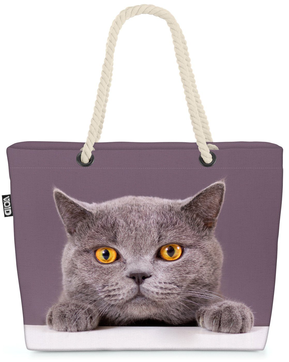 VOID Strandtasche (1-tlg), Katze Britisch Kurzhaar Beach Bag Katze Kätzchen Tier Haustier Kartäuser Cat