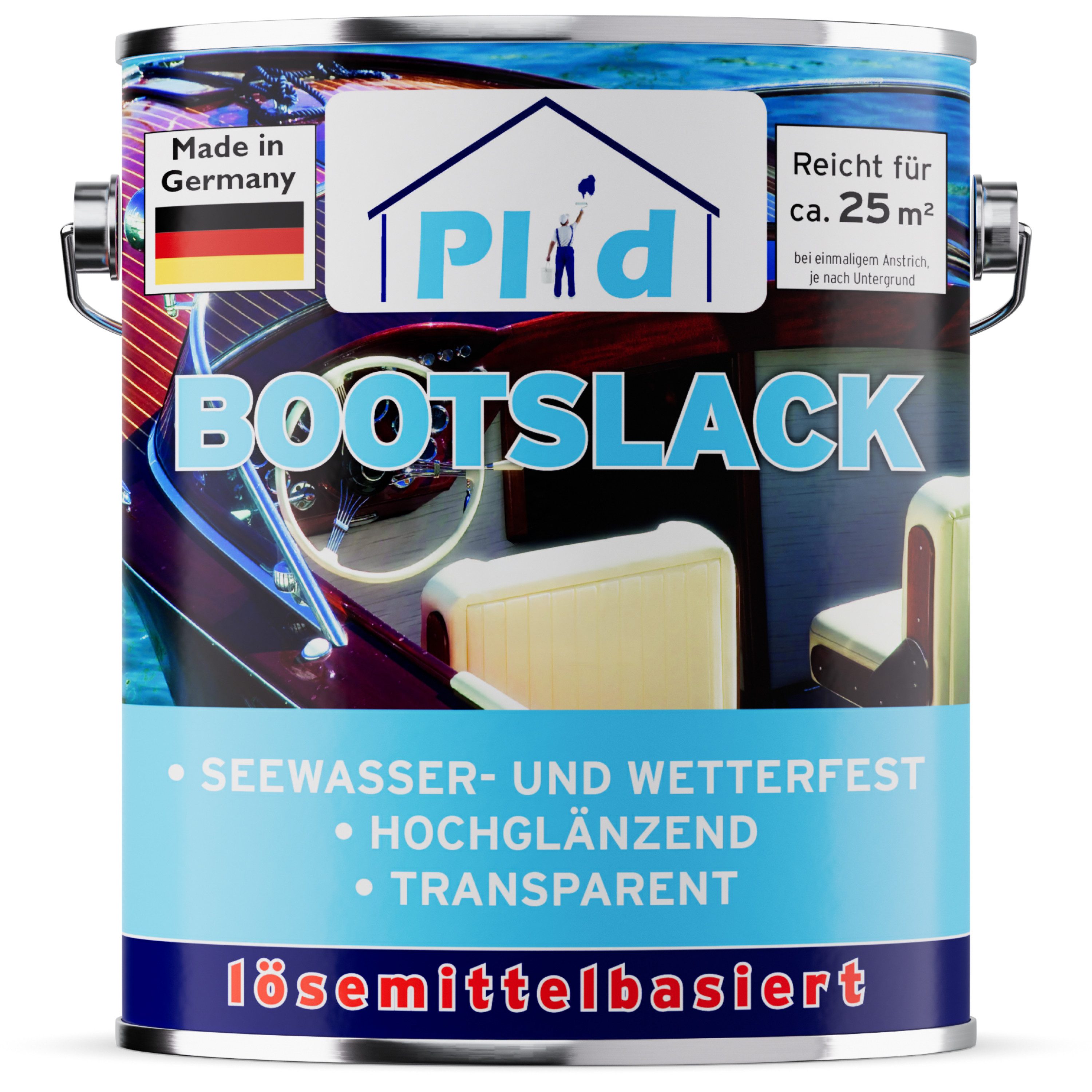 plid Klarlack Bootslack Klarlack Parkettlack Holzlack Schiffslack Holzschutzfarbe, Schnelltrocknend