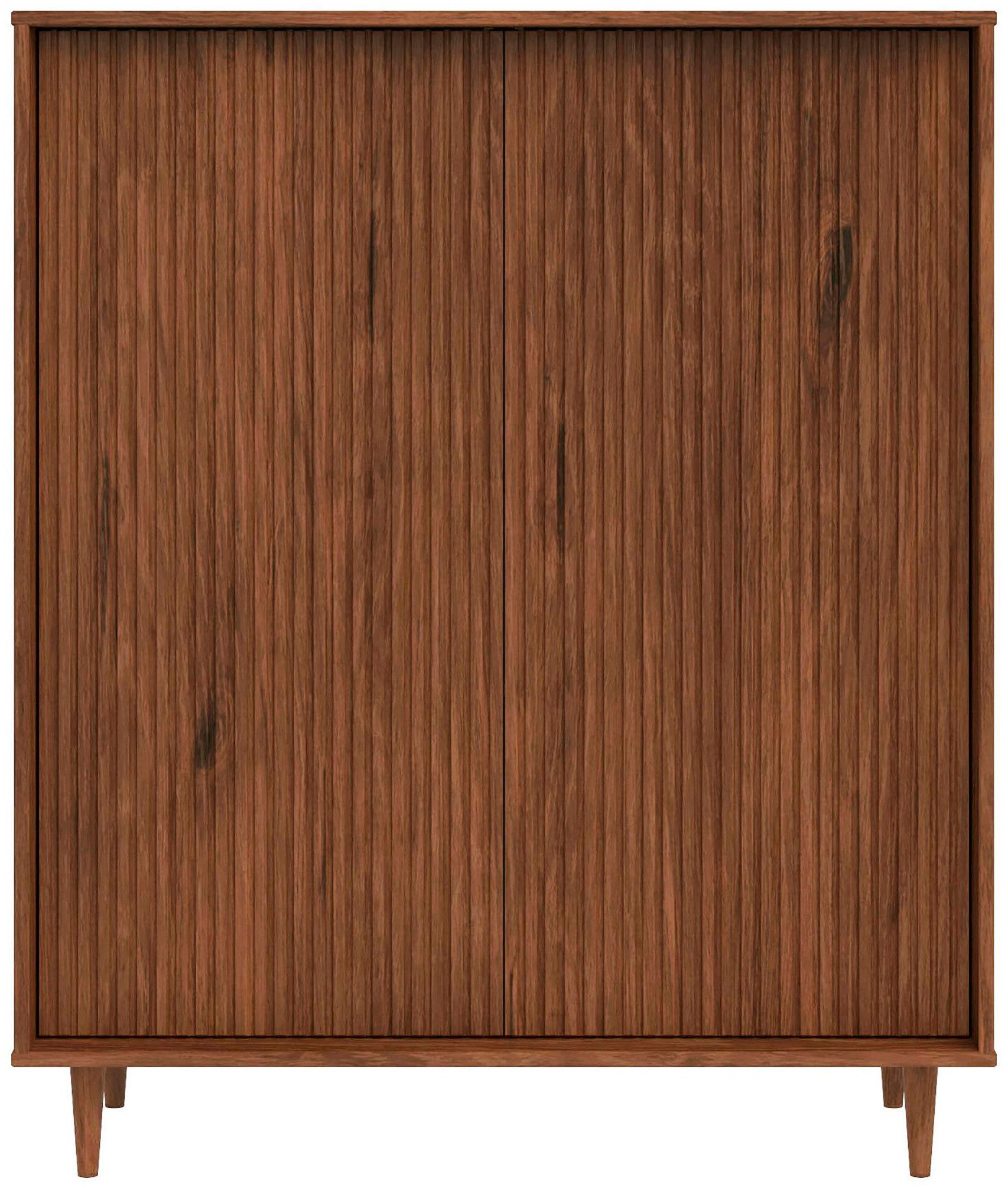 OTTO home Highboard Malmedy Front mit gefrästen Rillen, Kommode Midischrank aus massivem Kiefernholz, Push-to-open, B 100 cm – Bild 4 von 5
