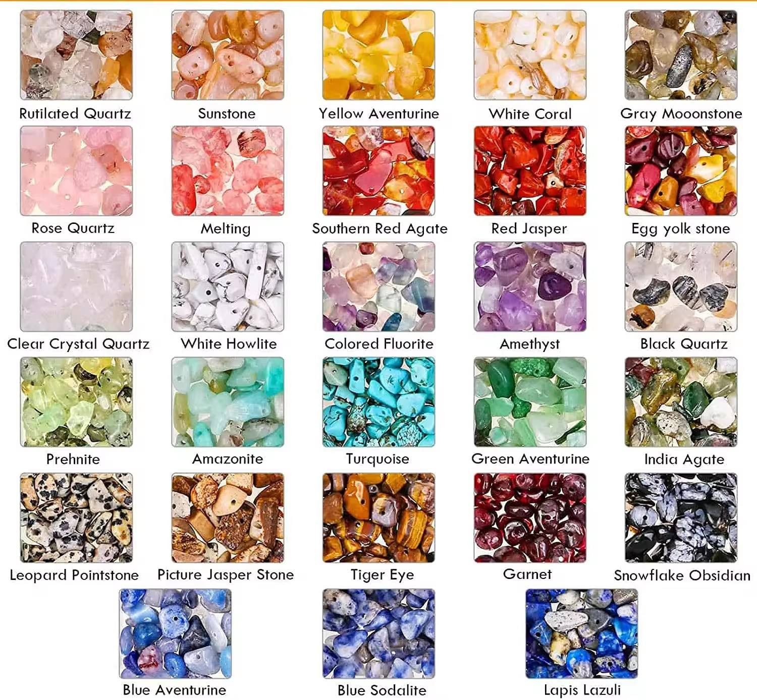 Zaewry Ketten und Armband Set Schmuck Selber Machen Set, 24 Farben Natürlicher Edelsteine, für Ringe, Ohrringe und Schmuckherstellung