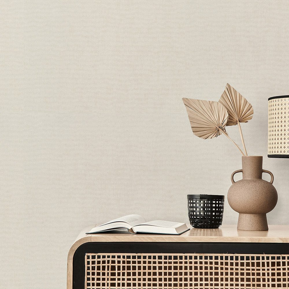 Erismann Vliestapete Einfarbig Stoffoptik Modern Beige Creme Glitzer 10539-02 Aurora