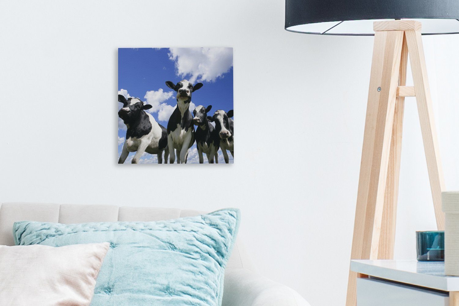 Schlafzimmer Tiere, (1 - Wohnzimmer für Kuh St), - OneMillionCanvasses® Leinwandbild Luft Leinwand Bilder bunt