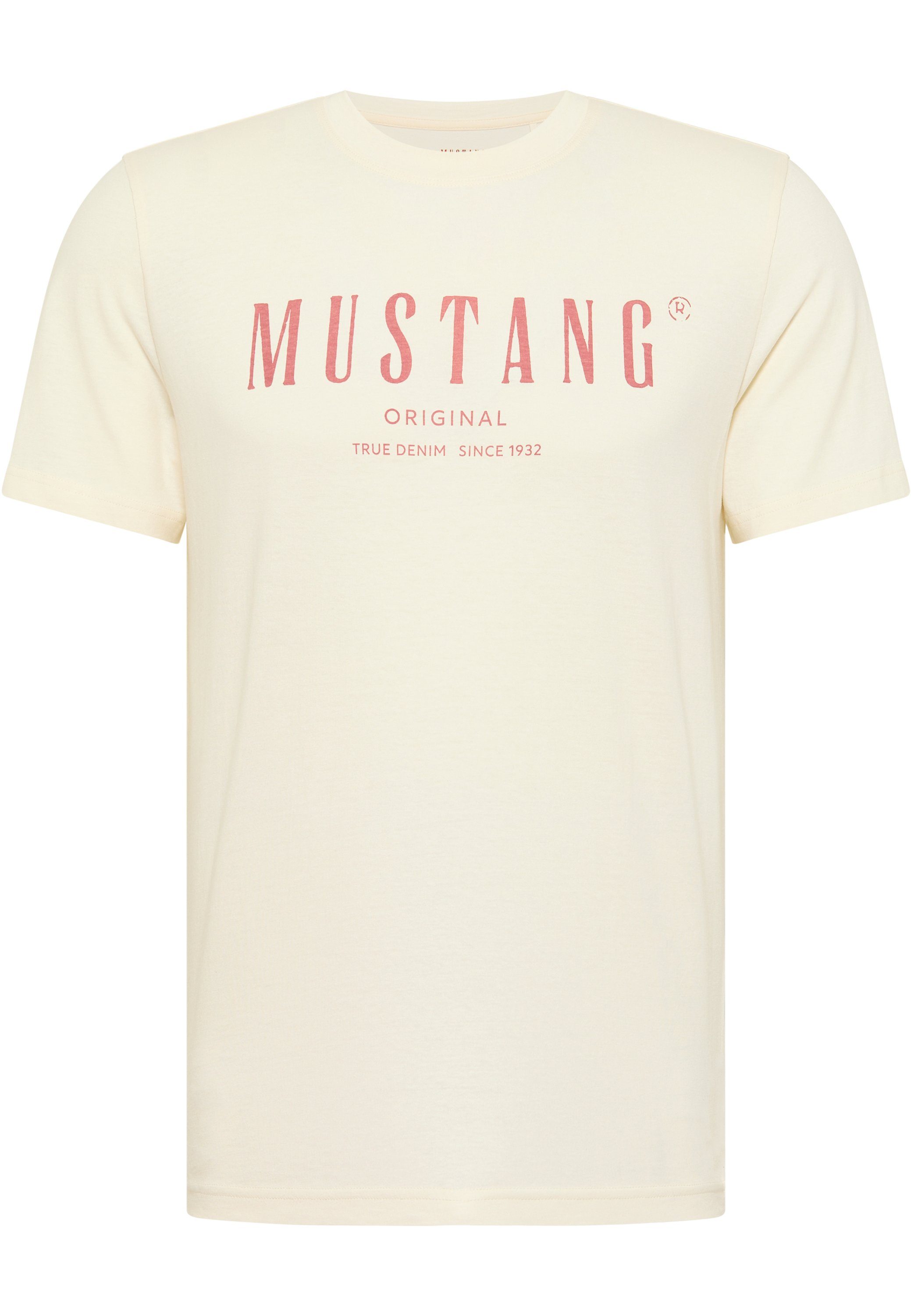 MUSTANG Kurzarmshirt Mustang T-Shirt offwhite | T-Shirts