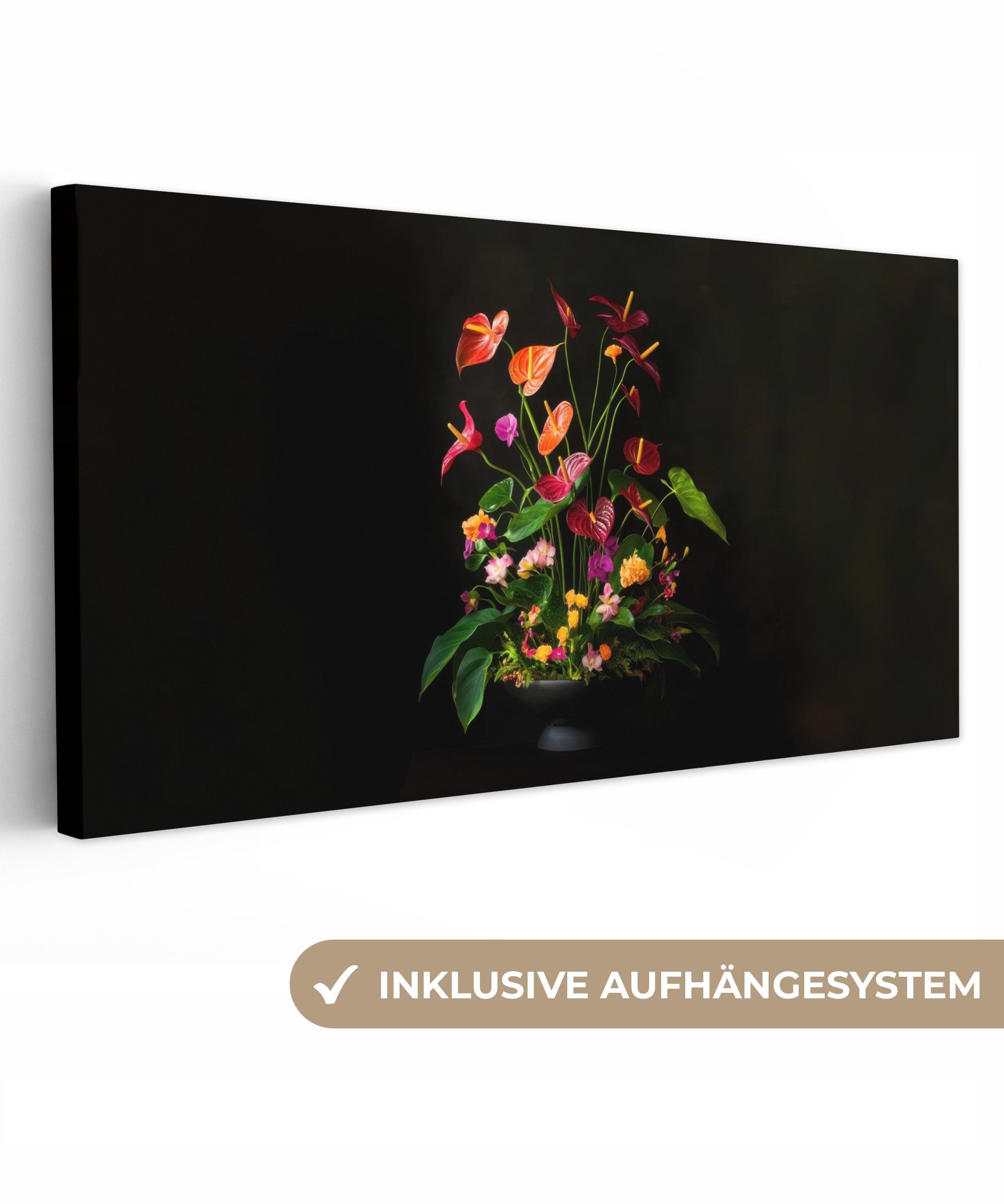 OneMillionCanvasses® Leinwandbild Panorama Blumen - Vase günstig online kaufen