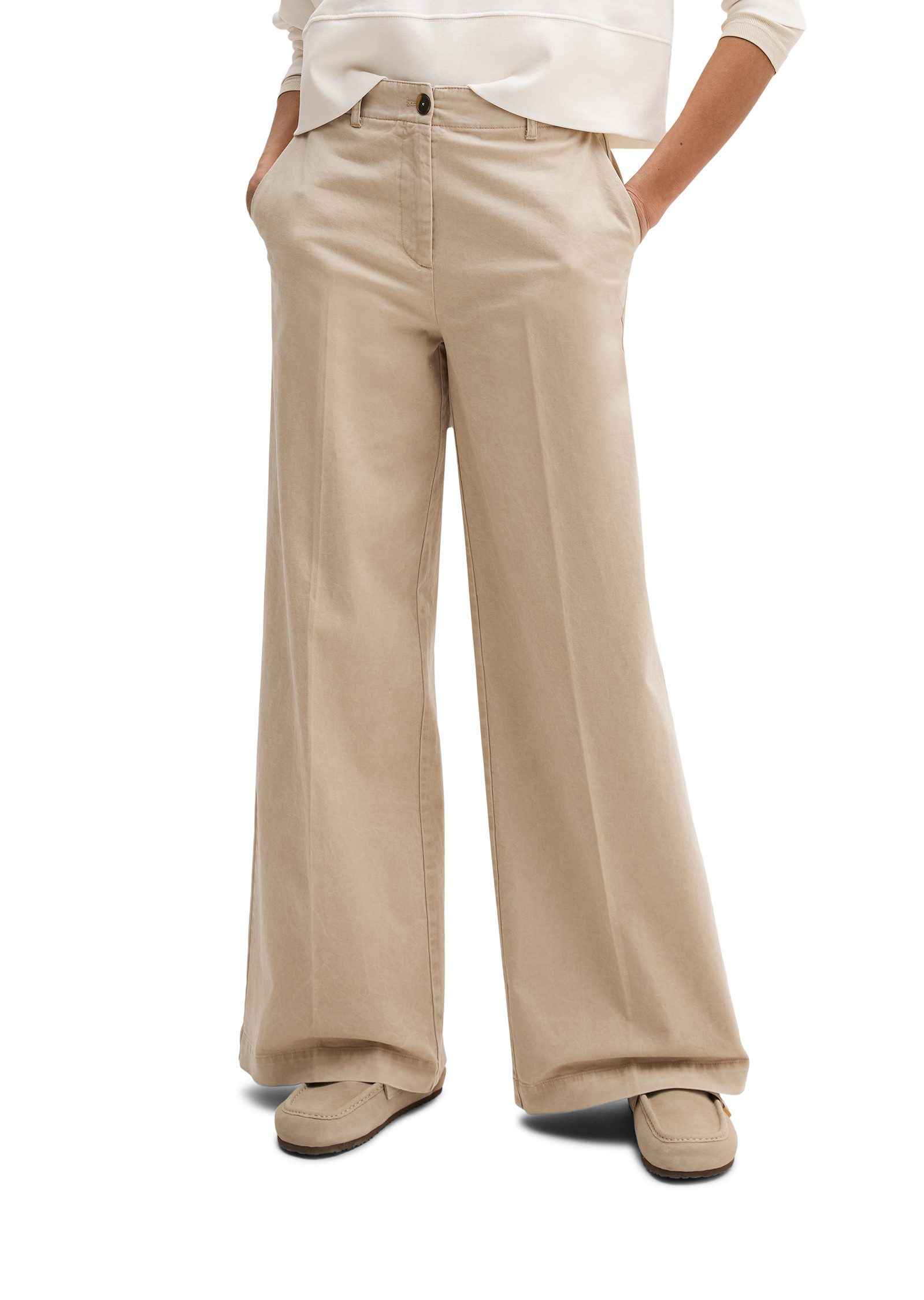 Marc O'Polo Bügelfaltenhose Model Margo wide aus Organic Cotton-Twill günstig online kaufen