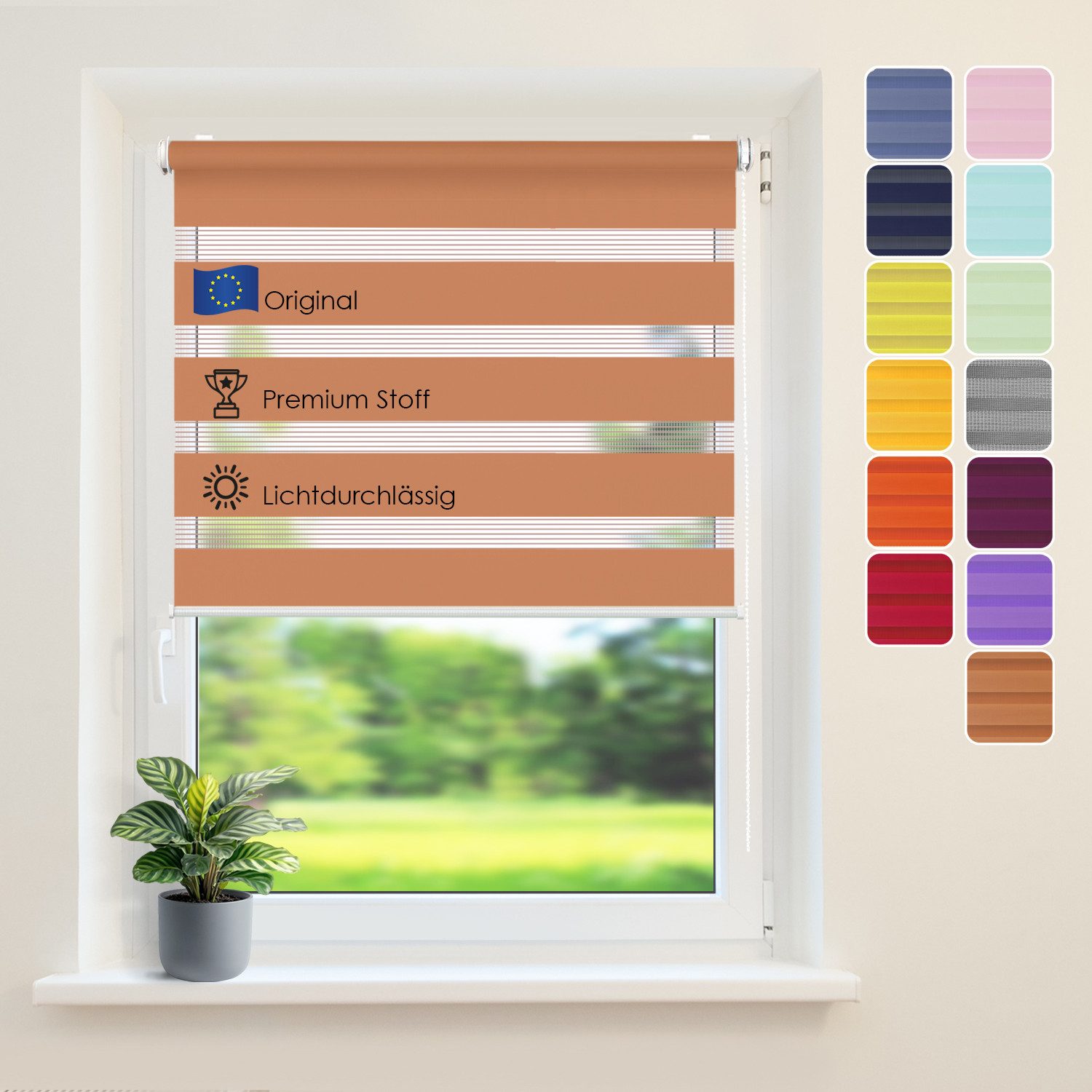 Doppelrollo Duo-Rollo Klemm Fix, Fenster-Rollo Ohne Bohren