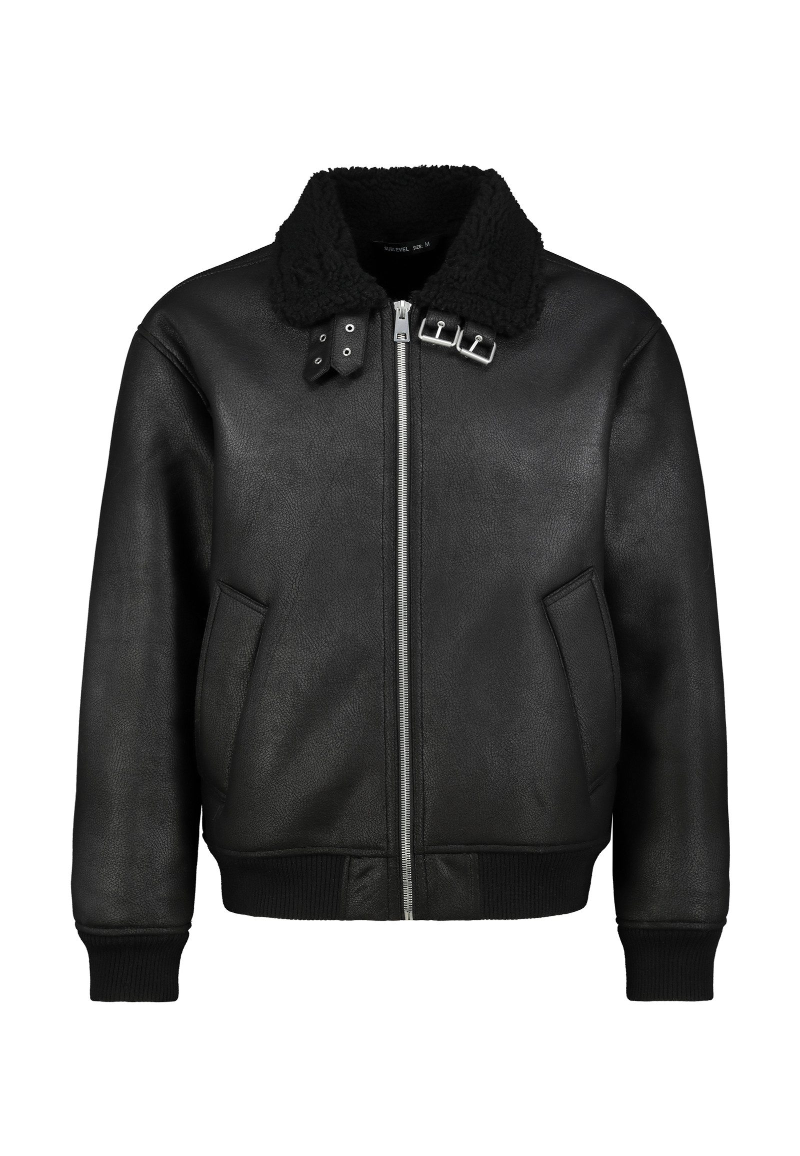SUBLEVEL Winterjacke Herren Jacke aus Kunstleder günstig online kaufen