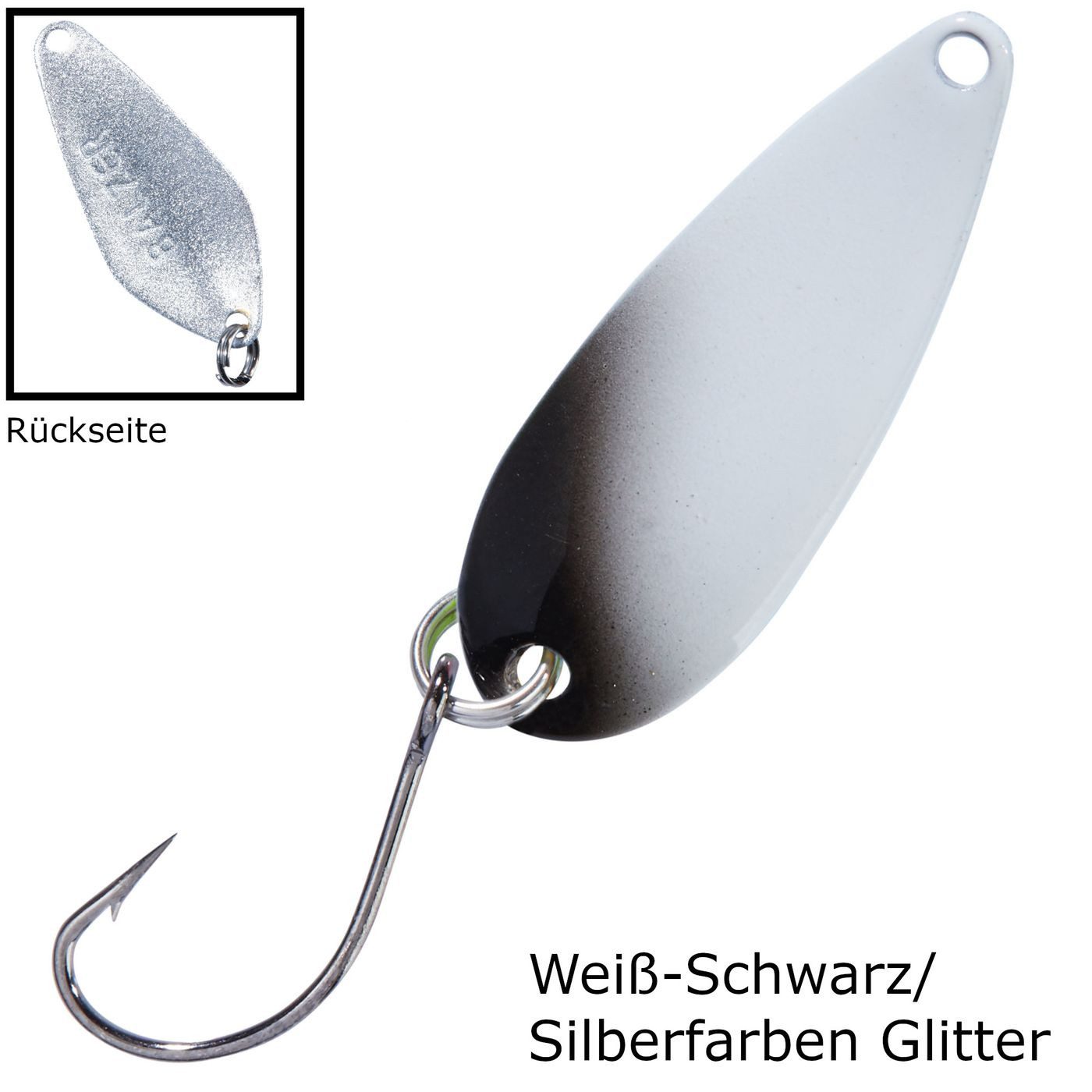 Weiß-Schwarz/Silberfarben Glitter