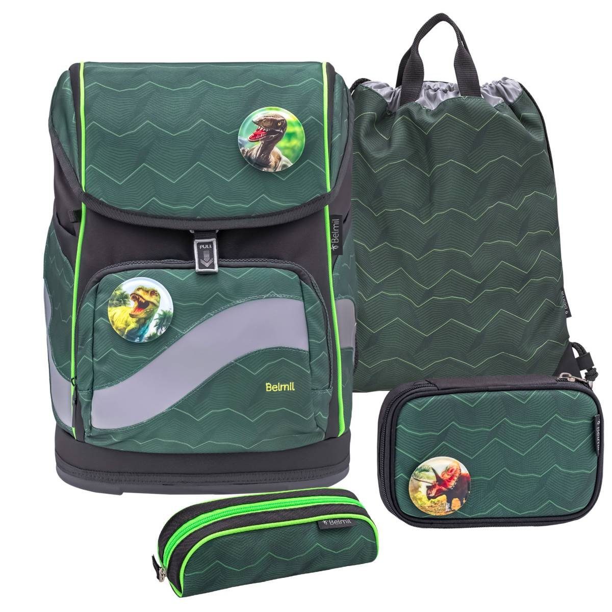 Belmil Schulranzen "Smarty Plus Premium" 2025, höhenverstellbar, 4tlg. Set, ab 1. Klasse, Einschulung, für Jungen