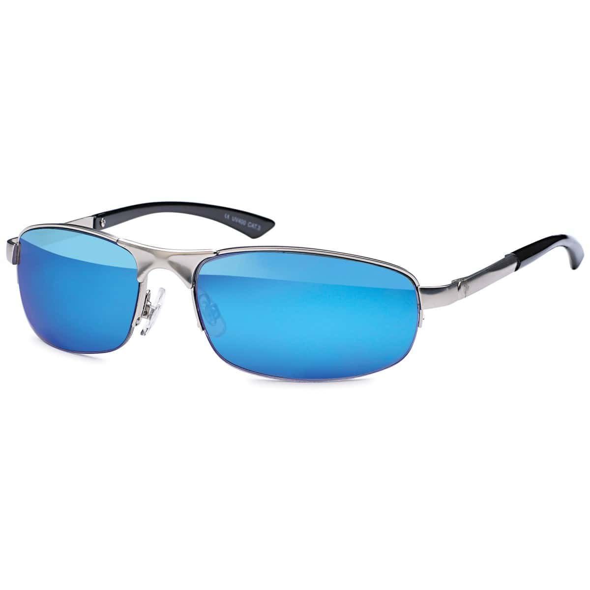 Linsen Eyewear Sonnenbrille Herren (1-St) Sportliche mit BEZLIT Pilotenbrille Rocker Blau schwarzen