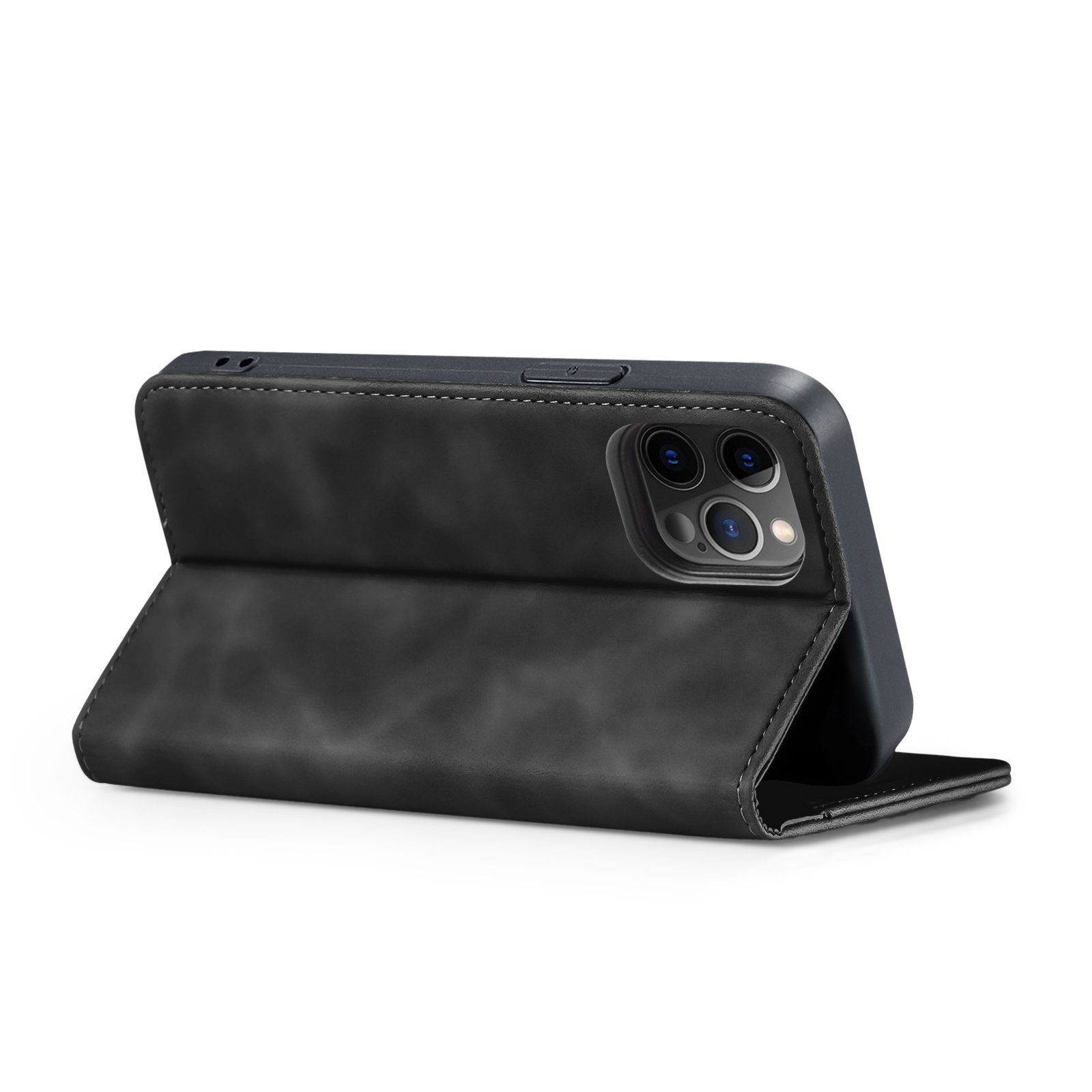 Tec-Expert Handyhülle Tasche Hülle für Apple iPhone 12 / 12 Pro 6.1 Zoll, 6.1, Cover Klapphülle Case mit Kartenfach Fliphülle aufstellbar