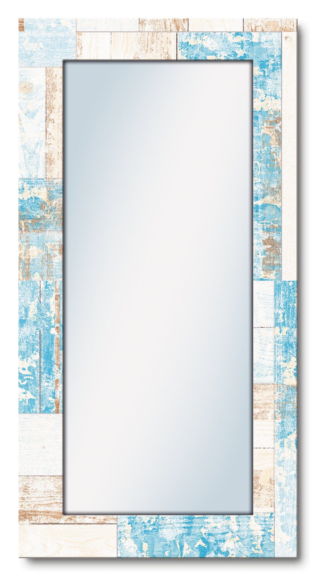 Artland Dekospiegel Maritimes Holz, gerahmter Ganzkörperspiegel, Wandspiegel, mit Motivrahmen, Landhaus