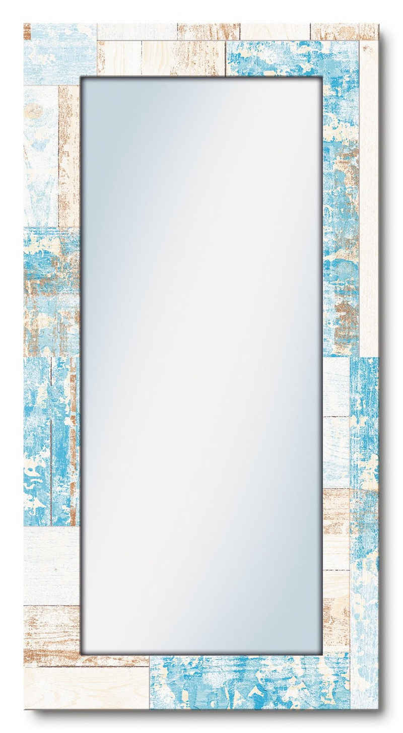 Artland Dekospiegel Maritimes Holz, gerahmter Ganzkörperspiegel, Wandspiegel, mit Motivrahmen, Landhaus