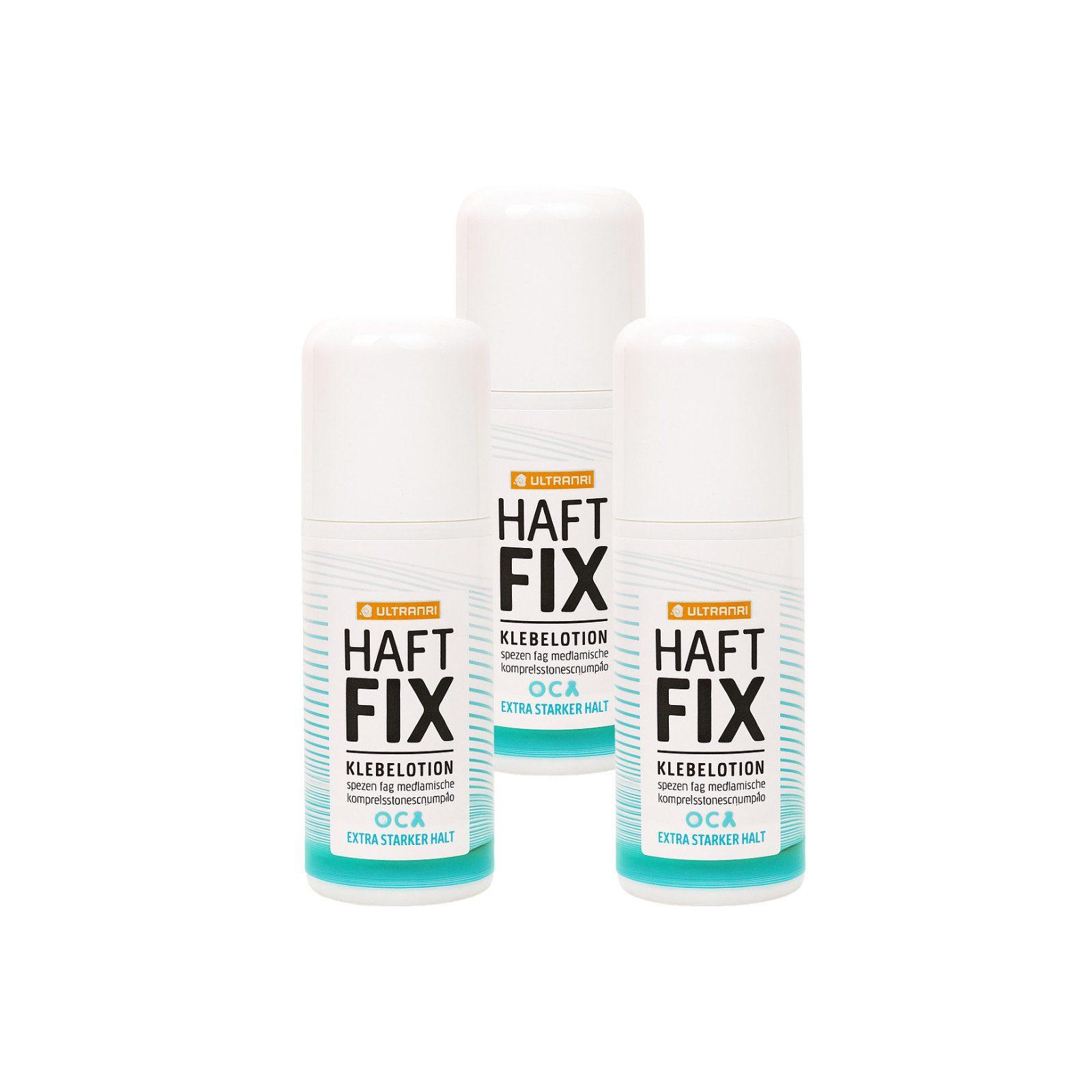 ULTRANA Antirutsch-Aufkleber Spezial-Roll-on-Klebstoff, Ultrana, Haft Fix 60 ml 3er Set, 3-tlg.