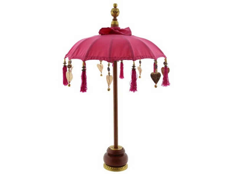 Van der Leeden Dekoobjekt Pink (1 St), Bali Schirm, Sonnenschirm, Tischschirm, Handarbeit