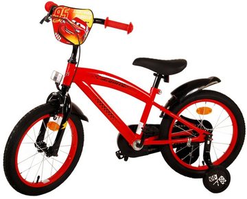 TPFSports Kinderfahrrad Disney Cars 16 Zoll Rücktritt und Handbremse, 1 Gang, (Jungsfahrrad - Jungen Kinderrad - ohne Schaltung - Sicherheitsgriffe), Kinder Jugend Fahrrad 16 Zoll - Jungsfahrrad - Rot