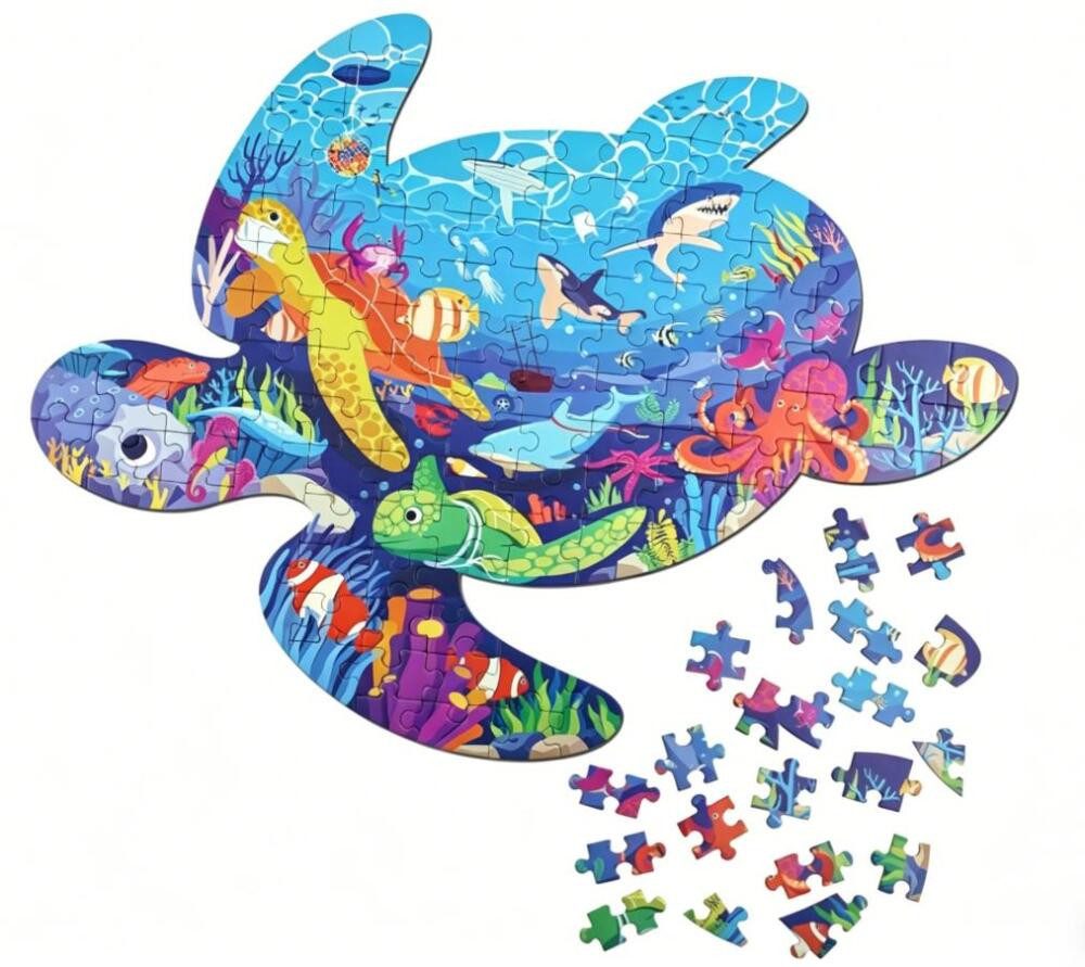 FELIXLEO Puzzle-Sortierschale Meeresschildkröten Puzzle 108 Teile Kinder Lernspiel Geschenk, (1-tlg)