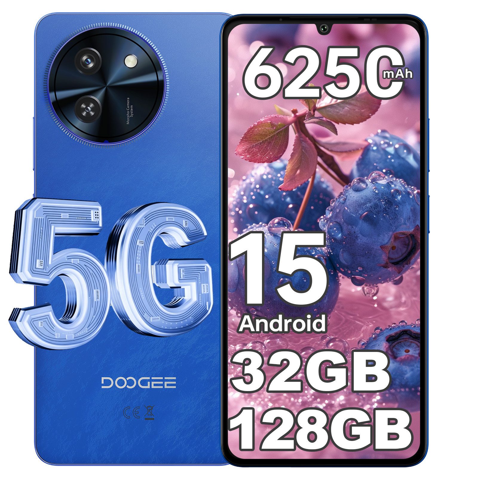 DOOGEE Note 59 32GB RAM+128GB ROM/2TB-TF 5G Smartphone (17,15 cm/6.75 Zoll, 128 GB Speicherplatz, 16 MP Kamera, Android 15, 6250mAh, 6.75" HD+ 120Hz, NFC, GPS, Face Unlock)