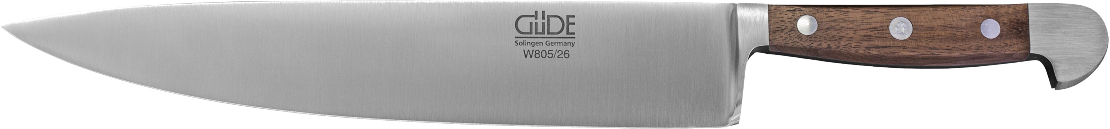 Güde Messer Solingen Kochmesser Güde Alpha Kochmesser 26cm, Walnuss