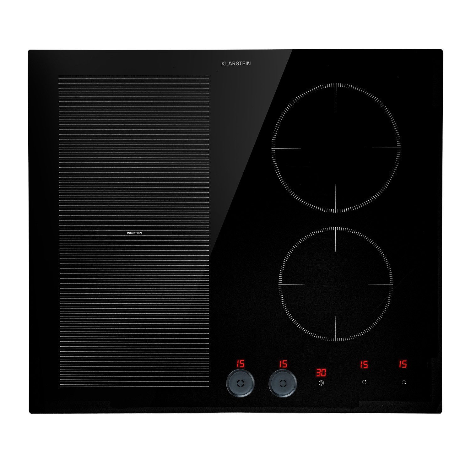 Klarstein Induktions-Kochfeld MagniChef 4 Hybrid, Kochplatte 4 Platten Glaskeramik Kochfeld