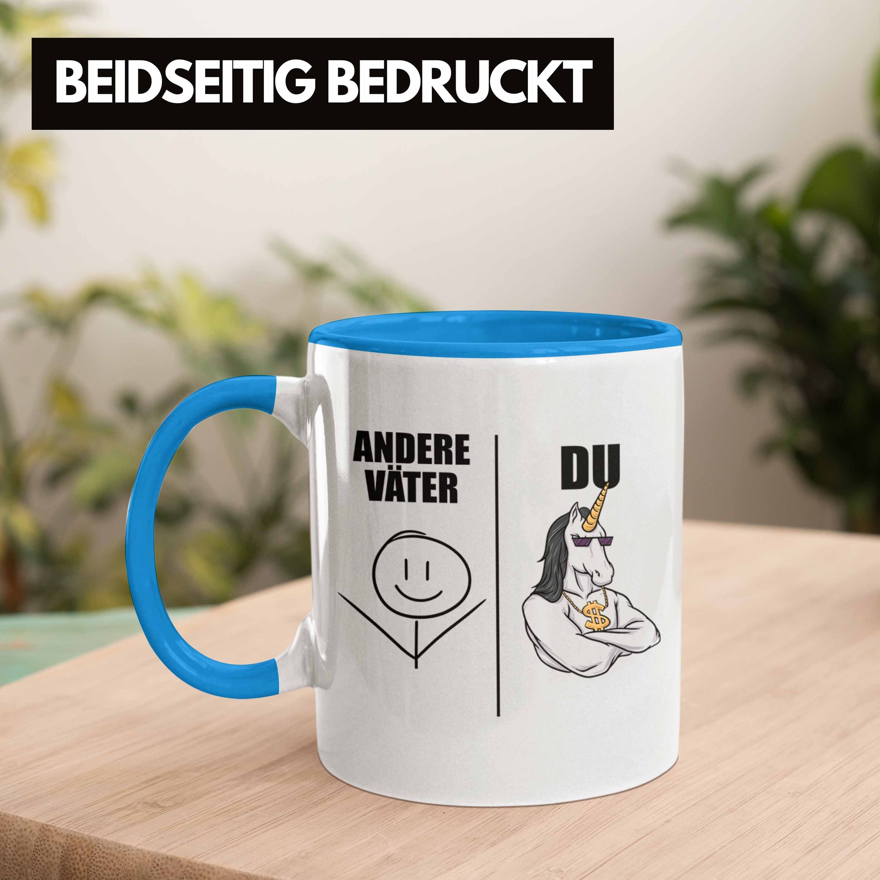 Vater Blau Trendation für Kaffeetasse mit Geschenk Bester Sohn - von Tasse Trendation Vatertag Papa Tasse Spruch Geschenkidee