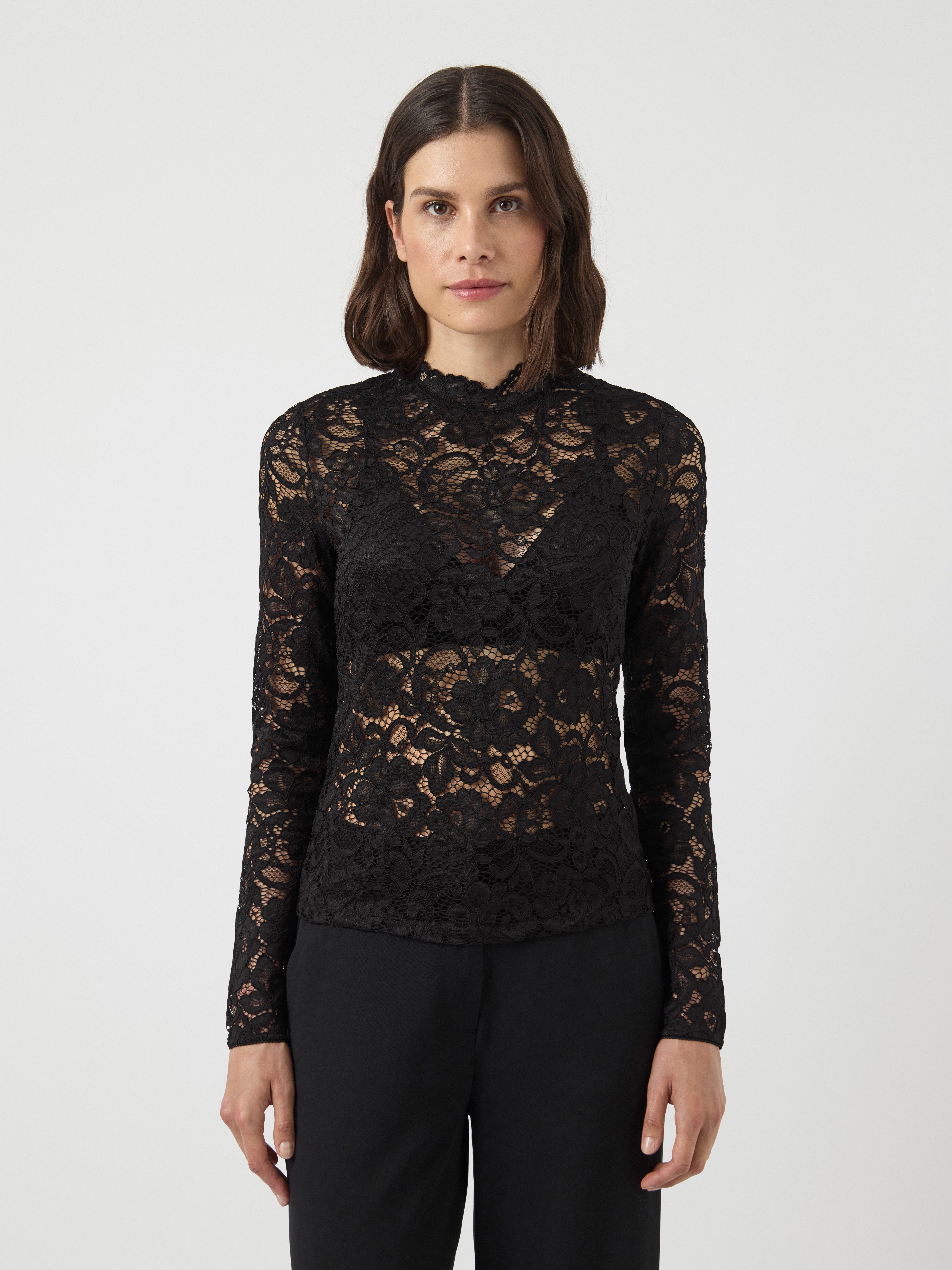 Y.A.S Langarmshirt YASLACEY LS LACE TOP S. NOOS günstig online kaufen