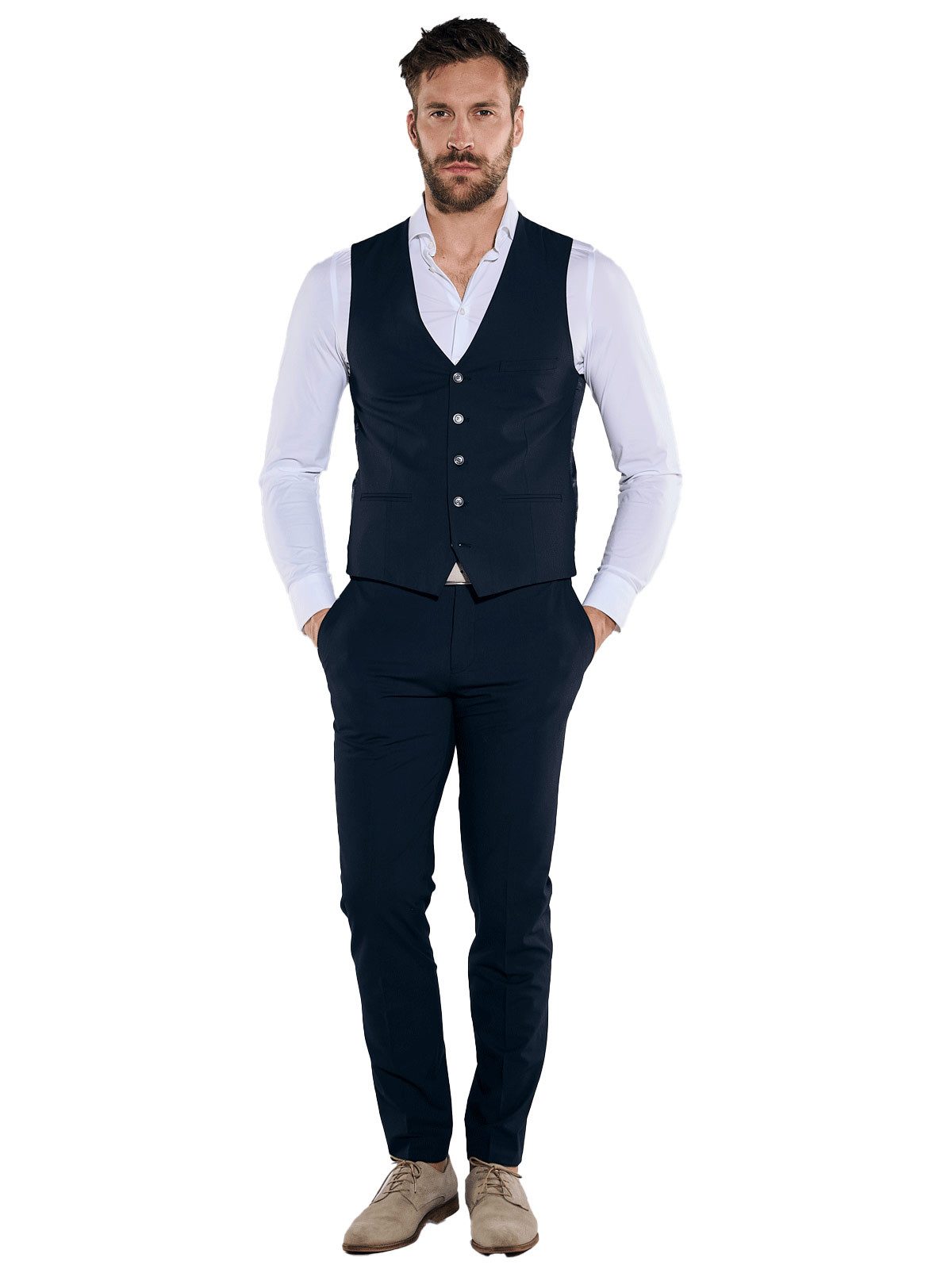 emilio adani Anzugweste Herren Anzug-Weste slim fit, Indigoblau