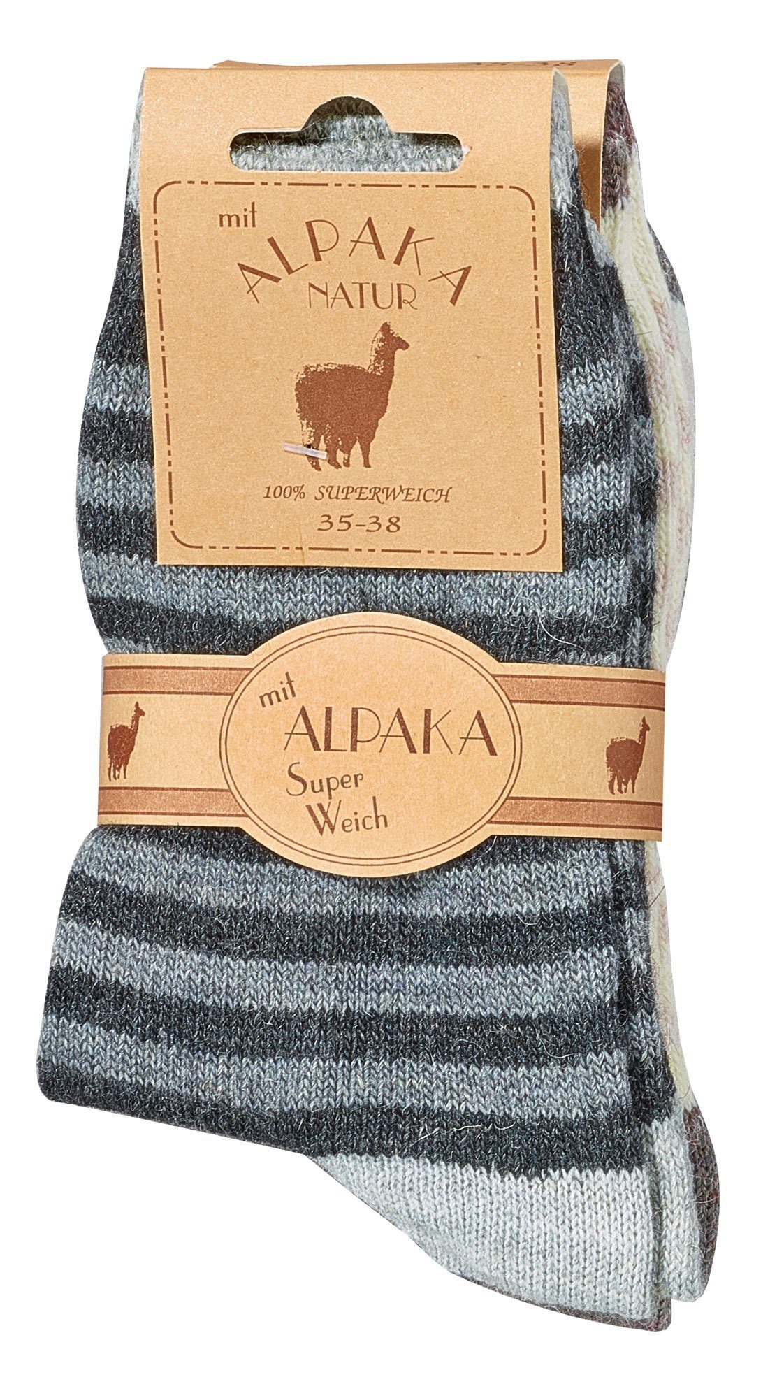 FussFreunde Kuschelsocken 6 Paar kuschelige Kinder Socken mit Alpakawolle für Mädchen & Jungen (Set, 6 Paar) Alpakawolle