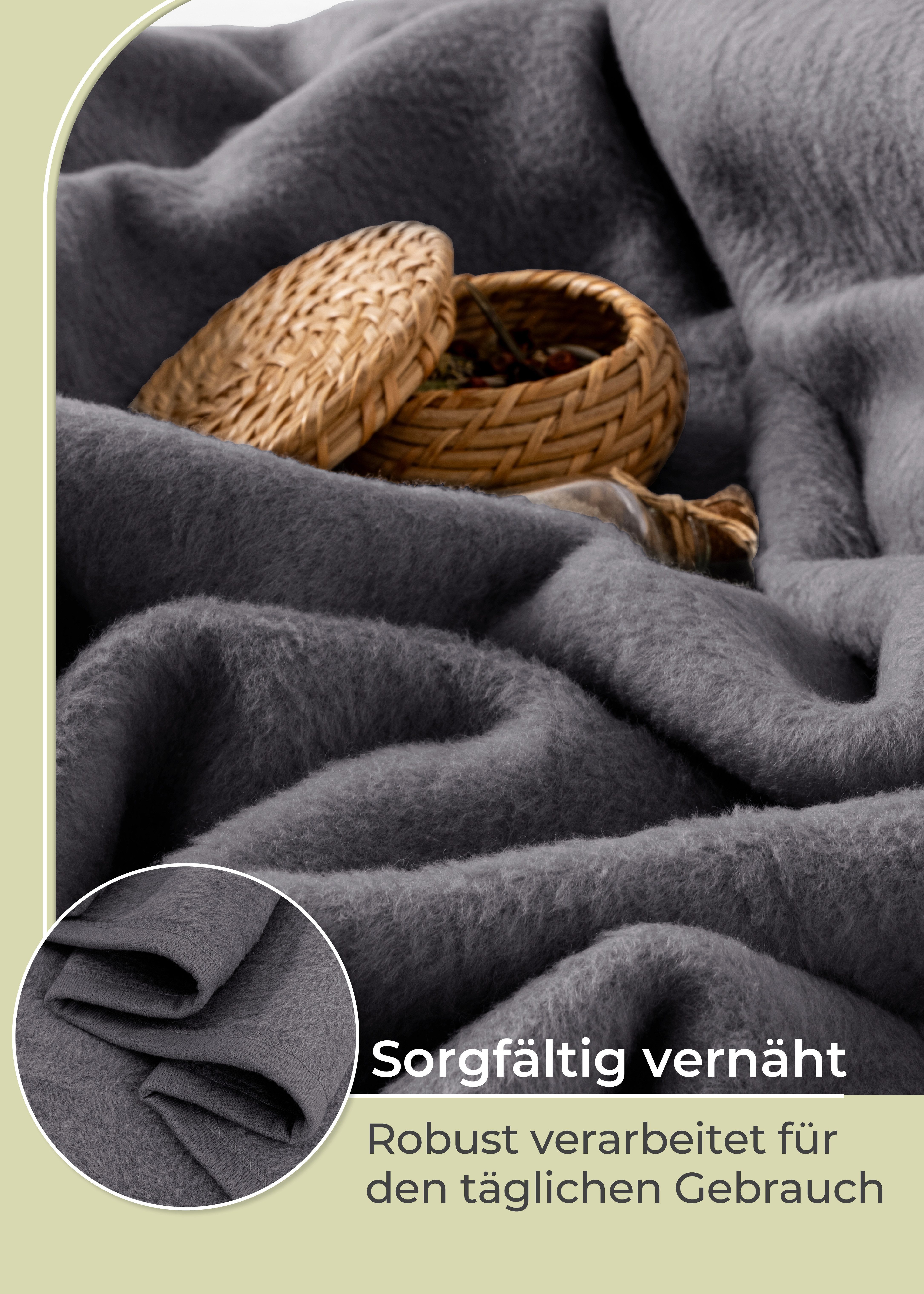 Wohndecke Wohndecke aus Baumwolle - Kuscheldecke, Baumwolldecke -, Laynenburg, Decke als Sofa-decke, Couchdecke, Wolldecke aus Baumwollmix – Bild 5 von 5