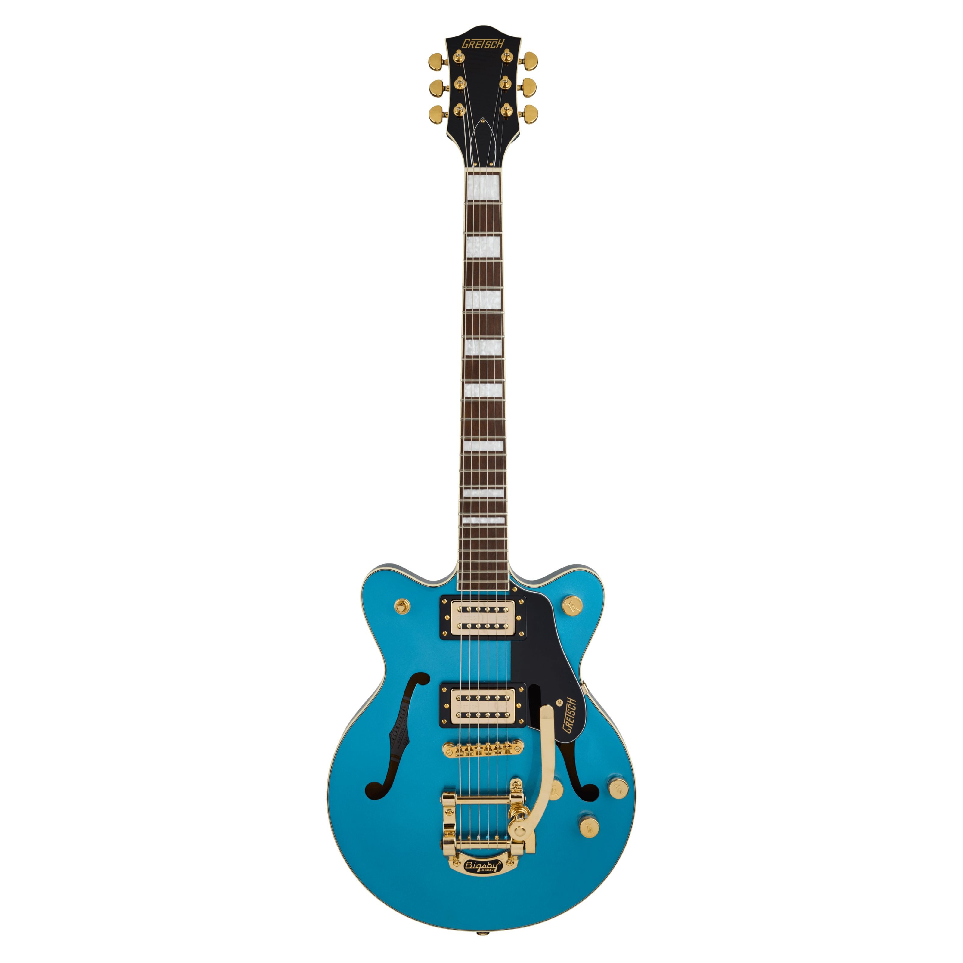 Gretsch Halbakustik-Gitarre, Halb-Akustik Гитары, Semi Hollow-Modelle, G2655TG Streamliner Center Block Jr Double Cut Bigsby Riviera Blue -