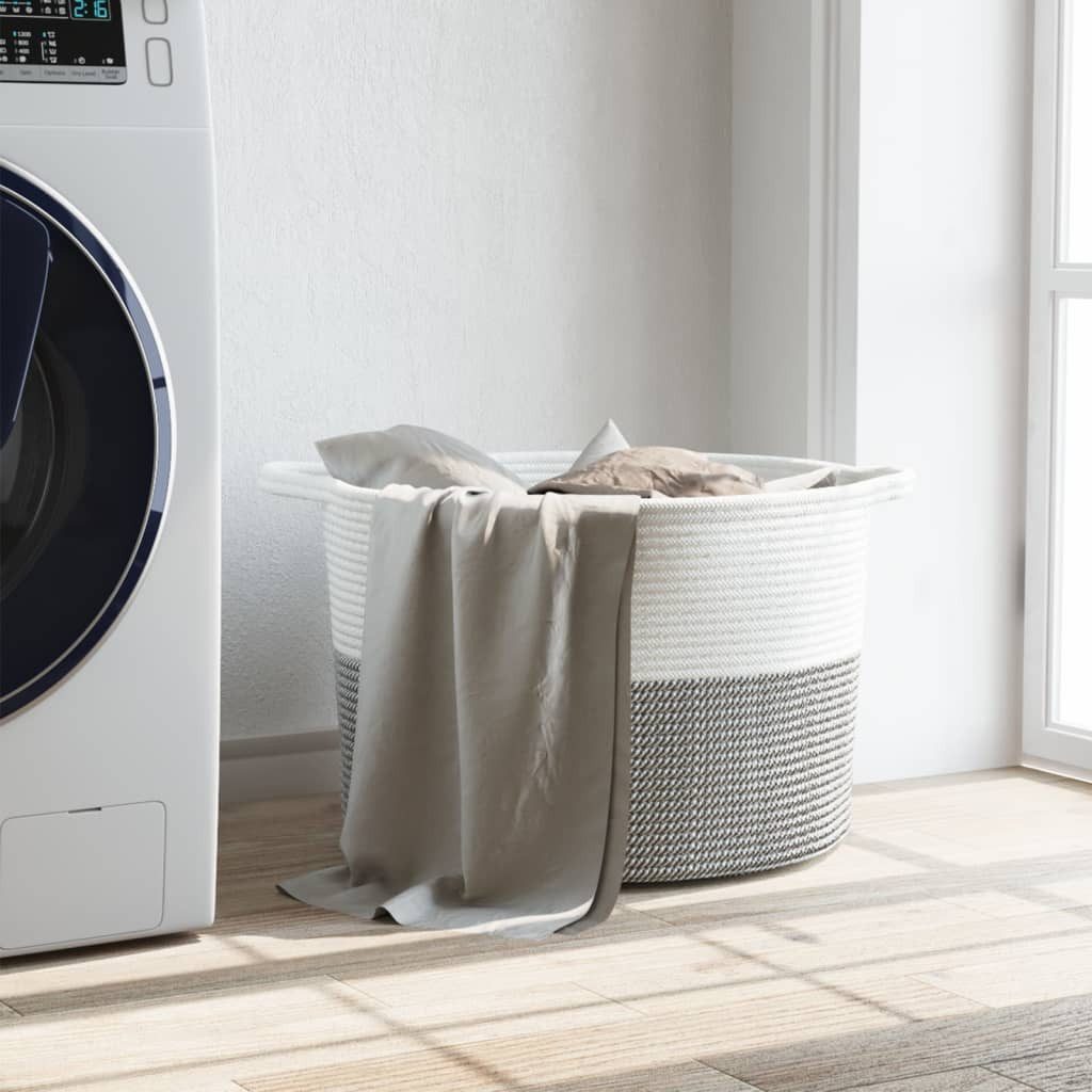 vidaXL Wäschekorb Wäschekorb Grau und Weiß günstig online kaufen