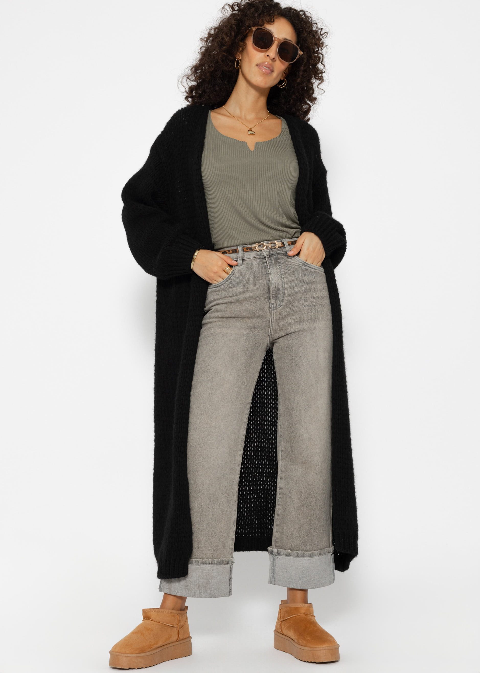 SASSYCLASSY Longshirt Geripptes Langarmshirt Damen mit günstig online kaufen